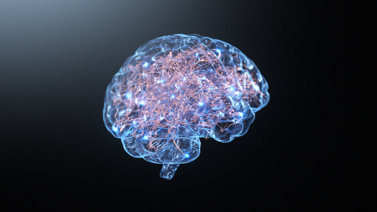Prikazane sinapse možganov na črni podlagi